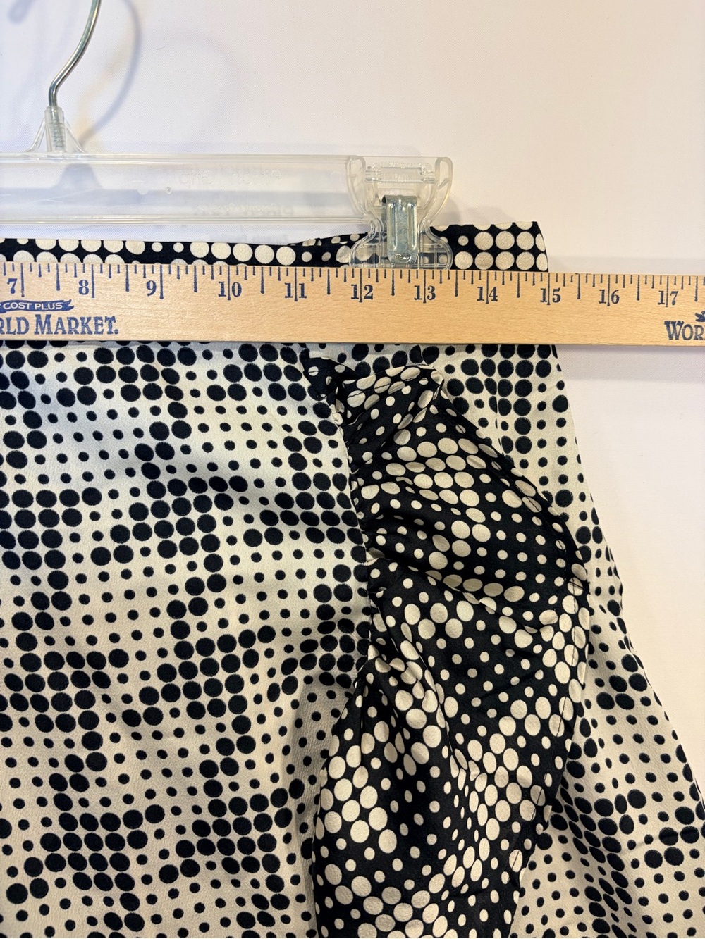 Womens Black & Cream Polka Dot Ruffle Midi Skirt. Size Large - Picture 3 of 5